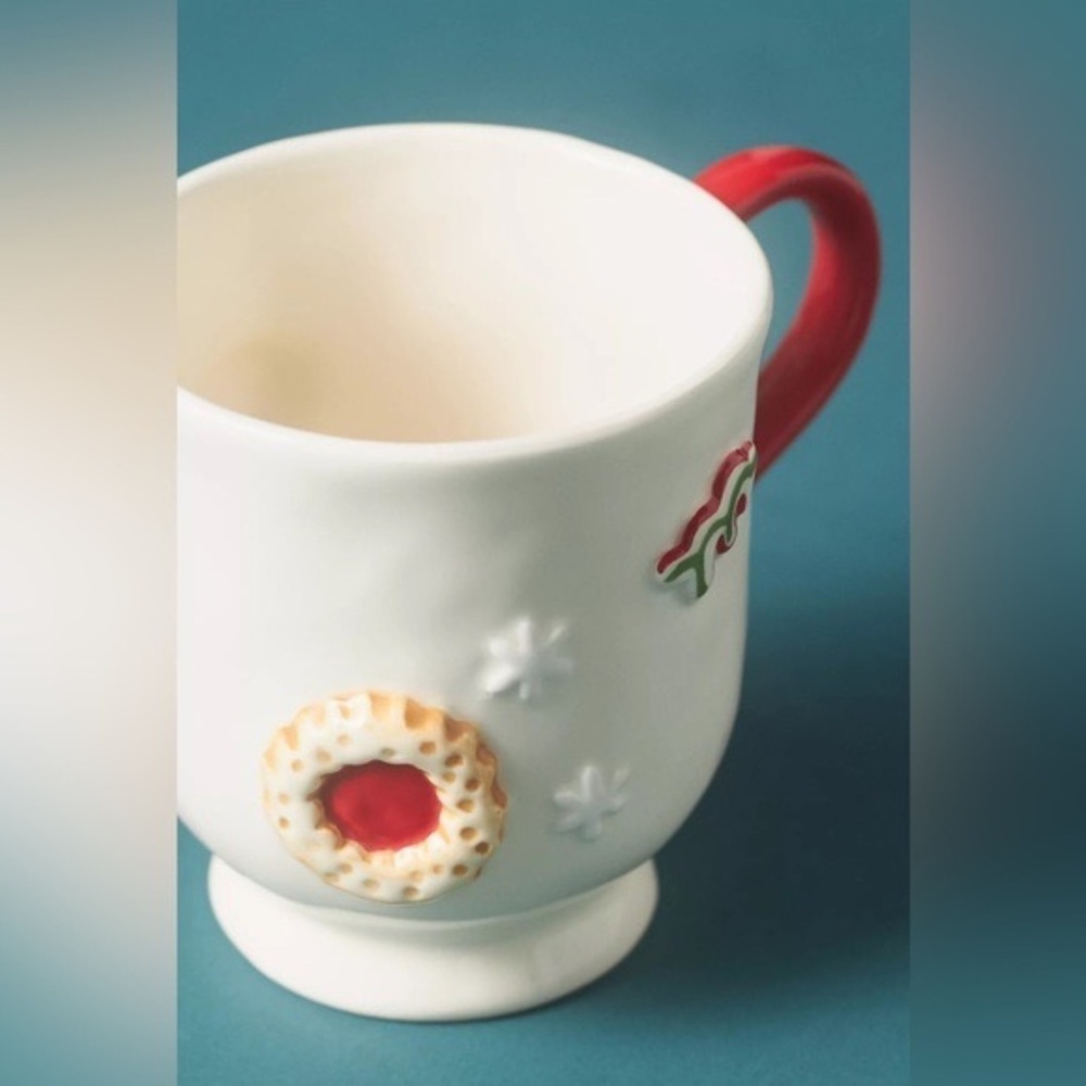 NWT Set of 3 Anthropologie Holifaye Stoneware Mugs Christmas - Picture 4 of 7